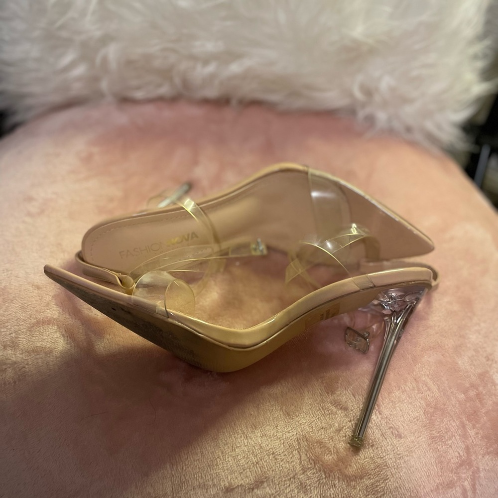 Fashion Nova clear strappy heel